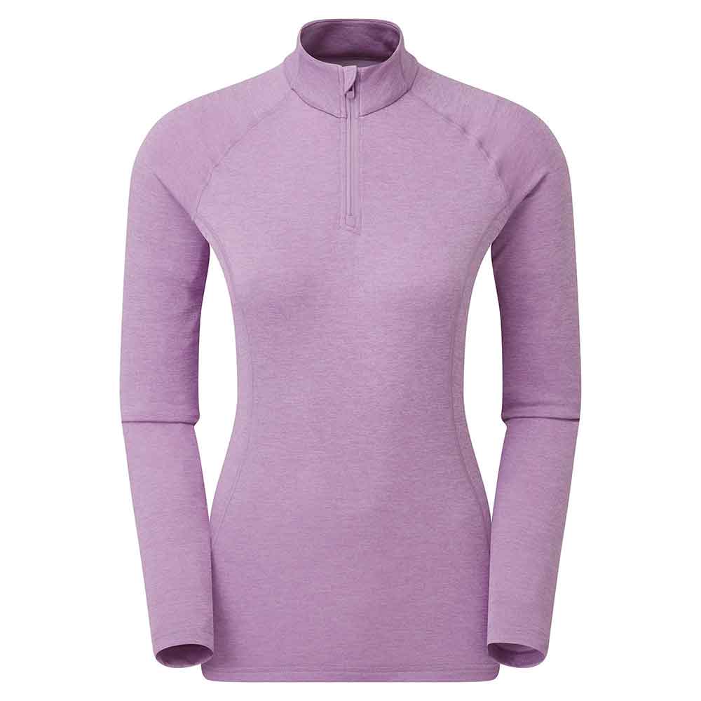 女裝拉鍊排汗長袖T恤 Women's Dart Zip Neck