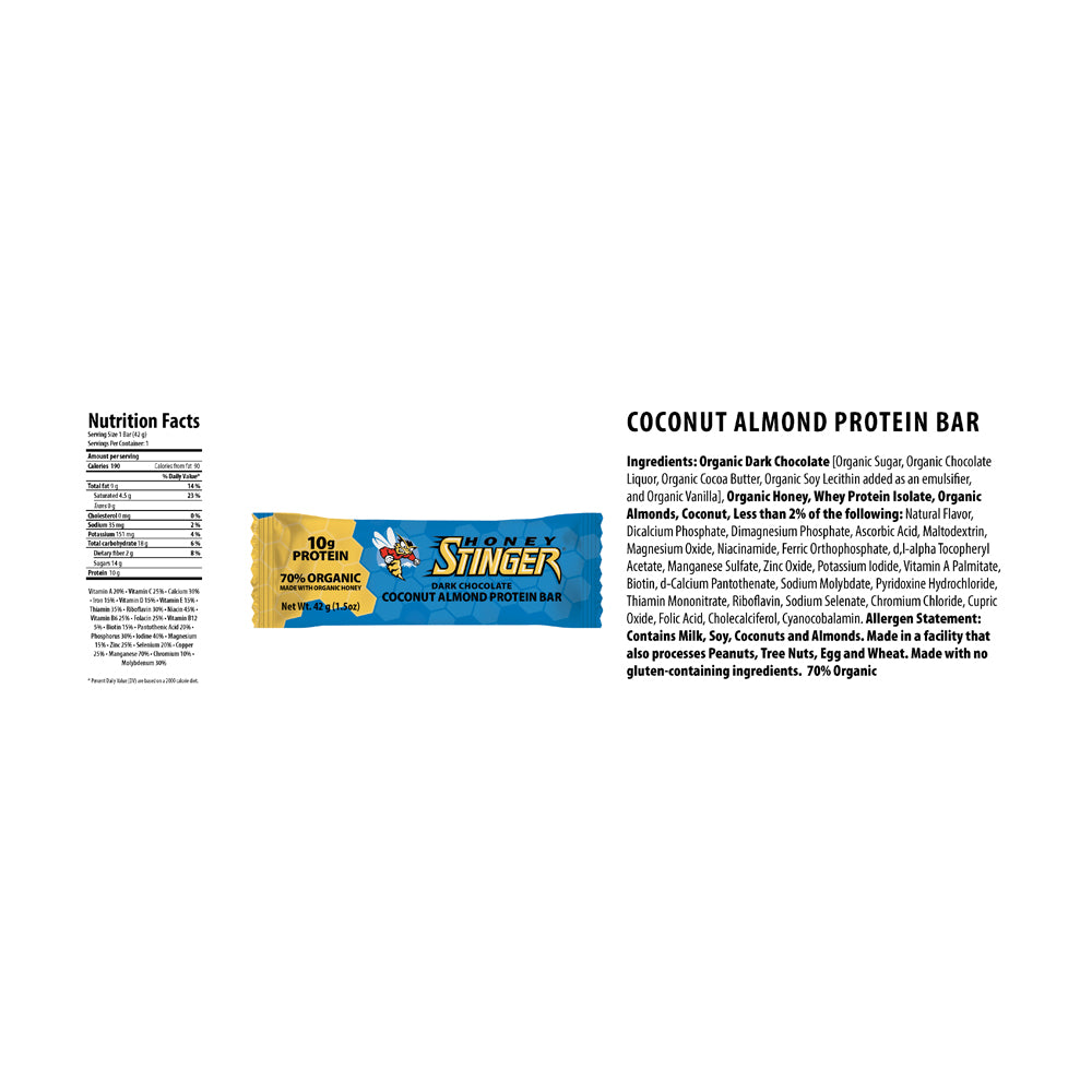 10g Protein Bar Dark Chocolate Coconut Almond