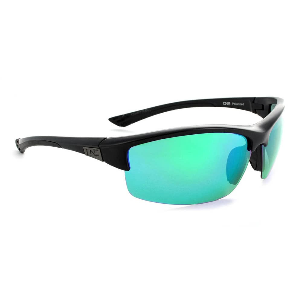 Mauzer Matte Black with Polarized Smoke w/Green Mirror lens