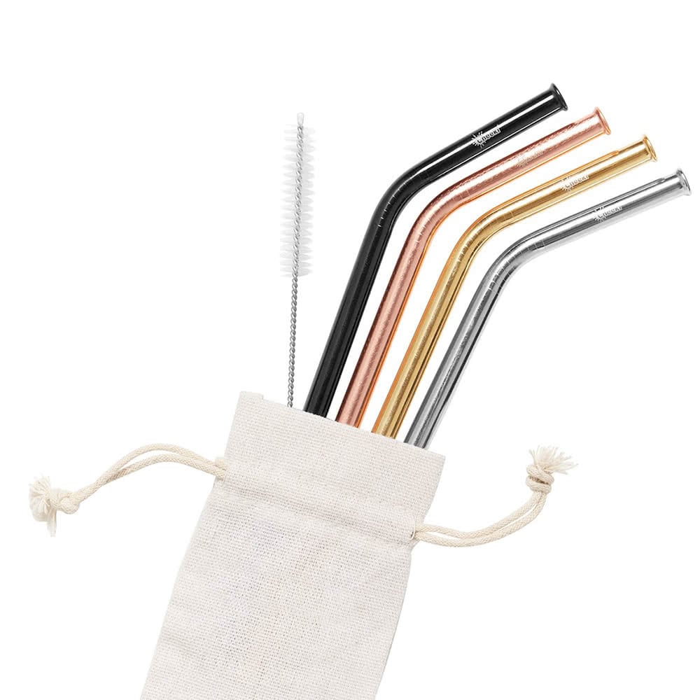 不鏽鋼曲飲管4支雜色套裝 Bent Straw 4 Mixed